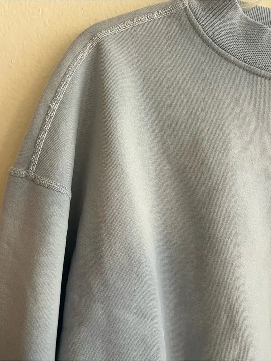 New SLVRLAKE Light Blue Cropped Crewneck Sweatshirt  Size Small Cotton - Picture 7 of 14